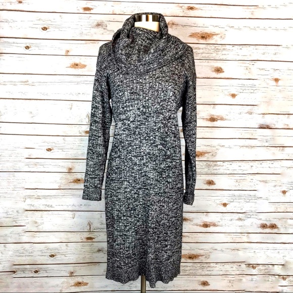 a.n.a Ribbed Cowl Neck Mid length Sweater Dress - Picture 1 of 9